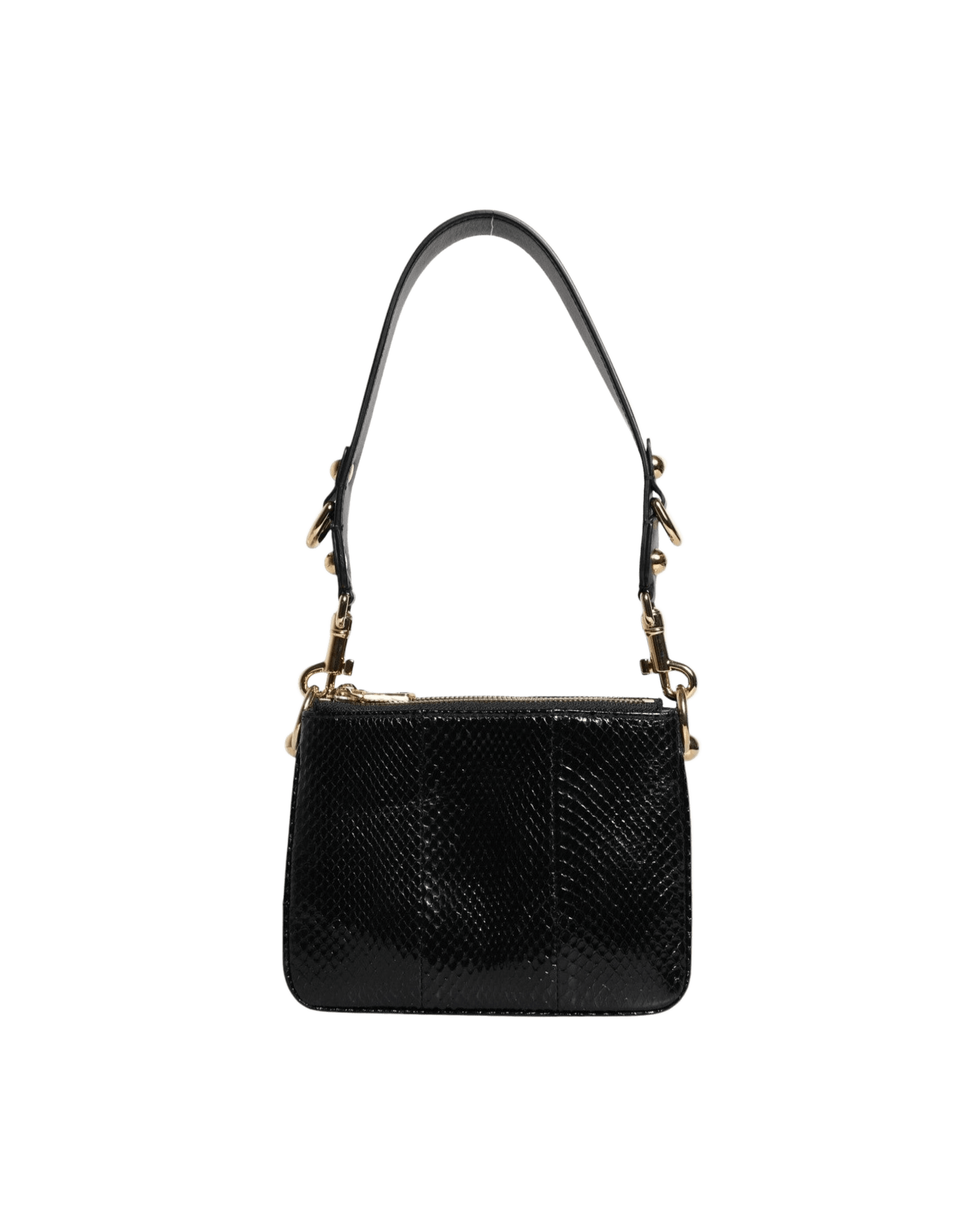 Dolce & Gabbana Black Leather Exotic Shoulder Sling Clutch Bag Glam Steals