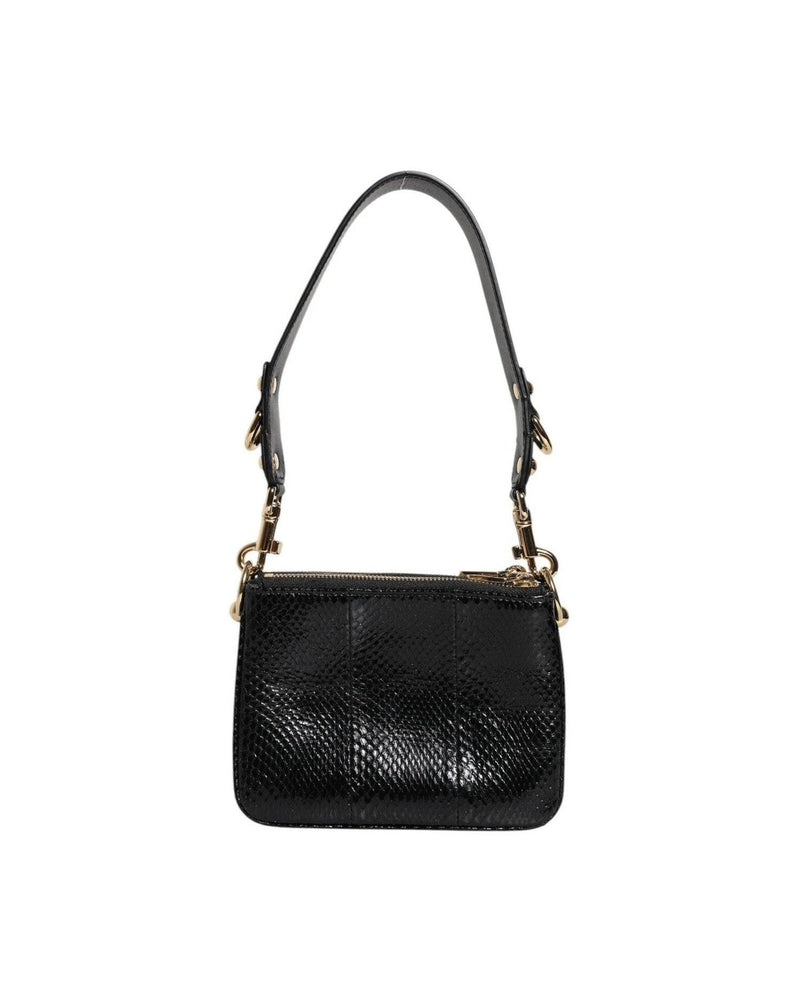 Dolce & Gabbana Black Leather Exotic Shoulder Sling Clutch Bag Glam Steals