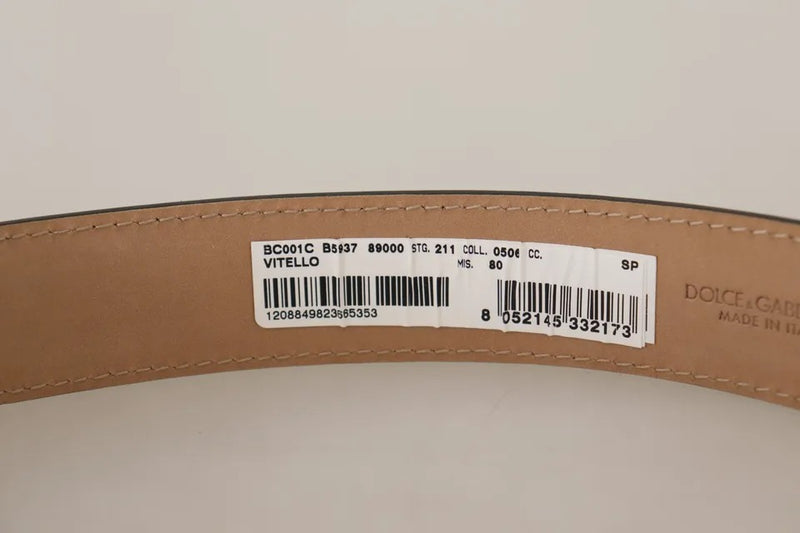 Dolce & Gabbana Black Leather Gold Metal Logo Engraved Buckle Belt Glam Steals