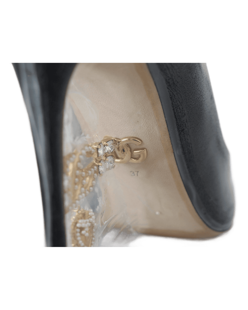 Dolce & Gabbana Black Leather Heels Glam Steals