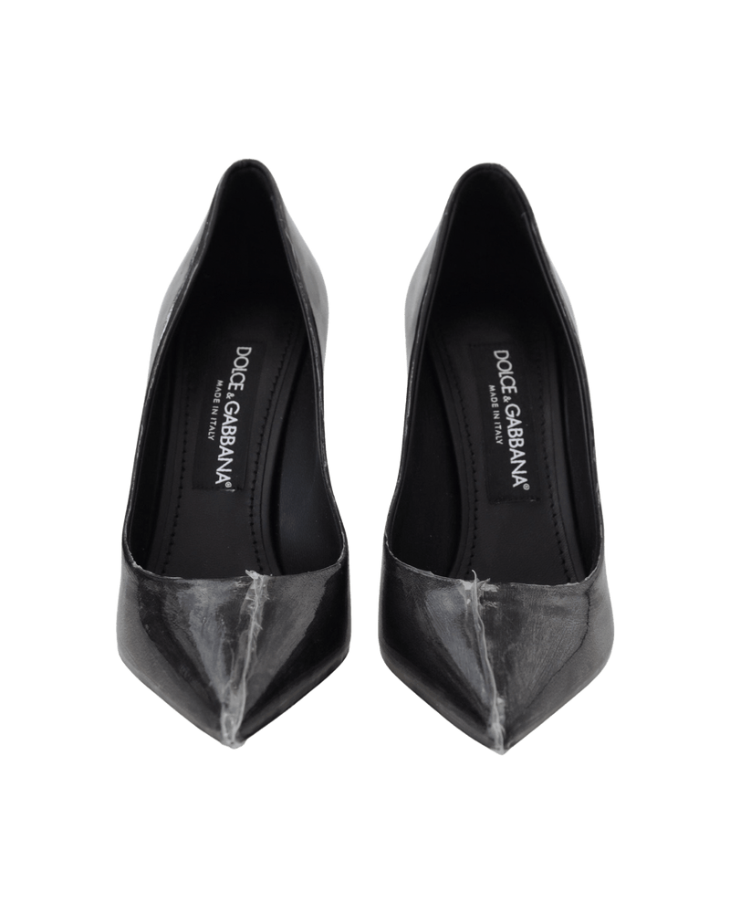 Dolce & Gabbana Black Leather Heels Glam Steals