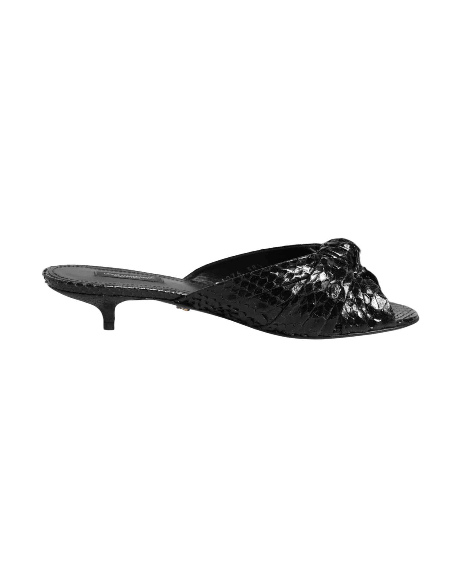 Dolce & Gabbana Black Leather Heels Slides Sandals Shoes Glam Steals