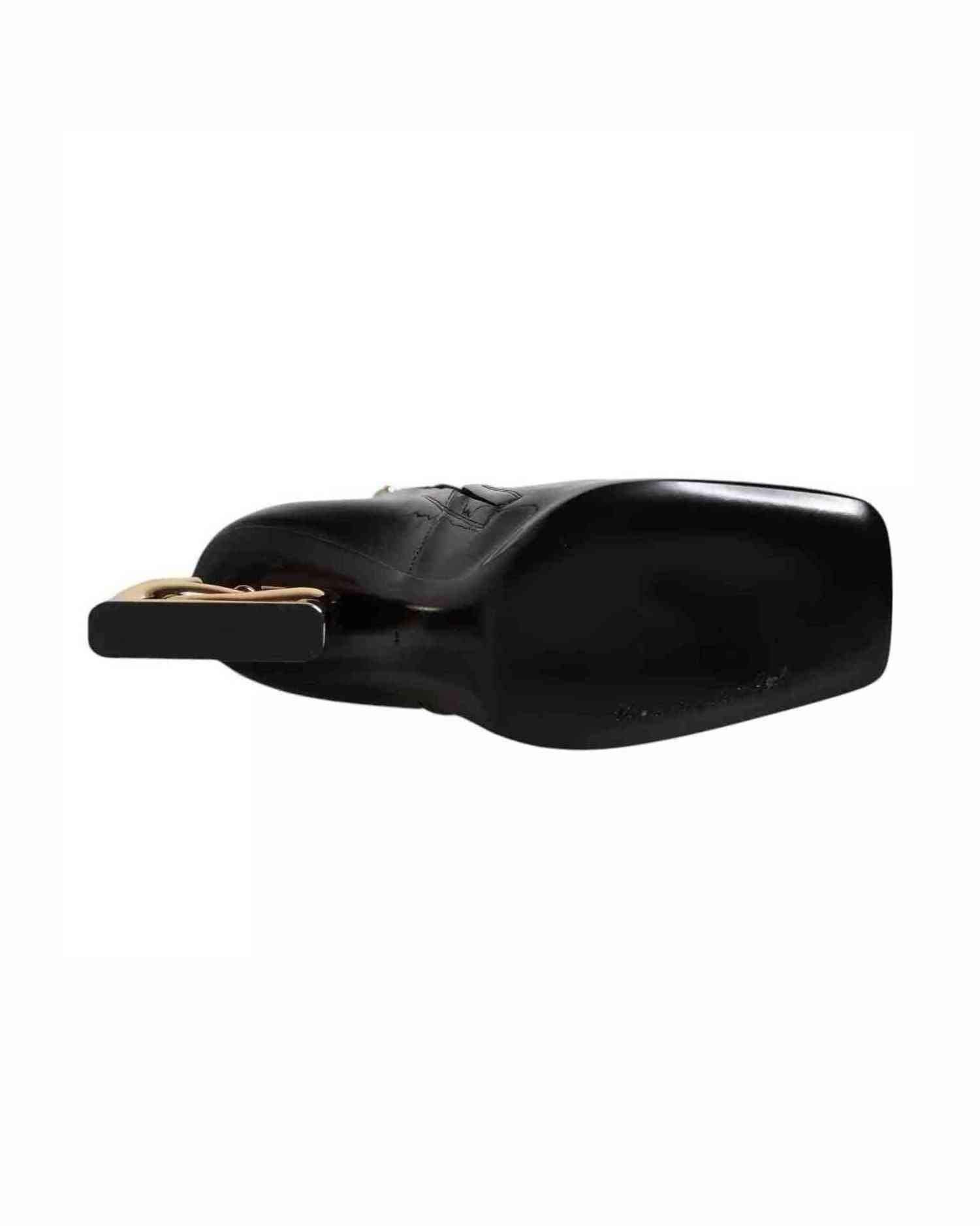 Dolce & Gabbana Black Leather Jackie Mid Calf Boots Shoes Glam Steals