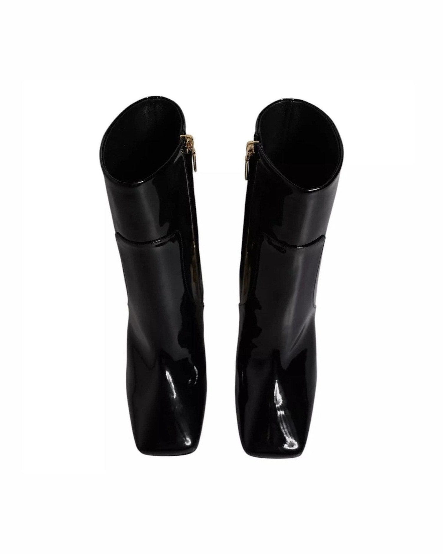 Dolce & Gabbana Black Leather Jackie Mid Calf Boots Shoes Glam Steals