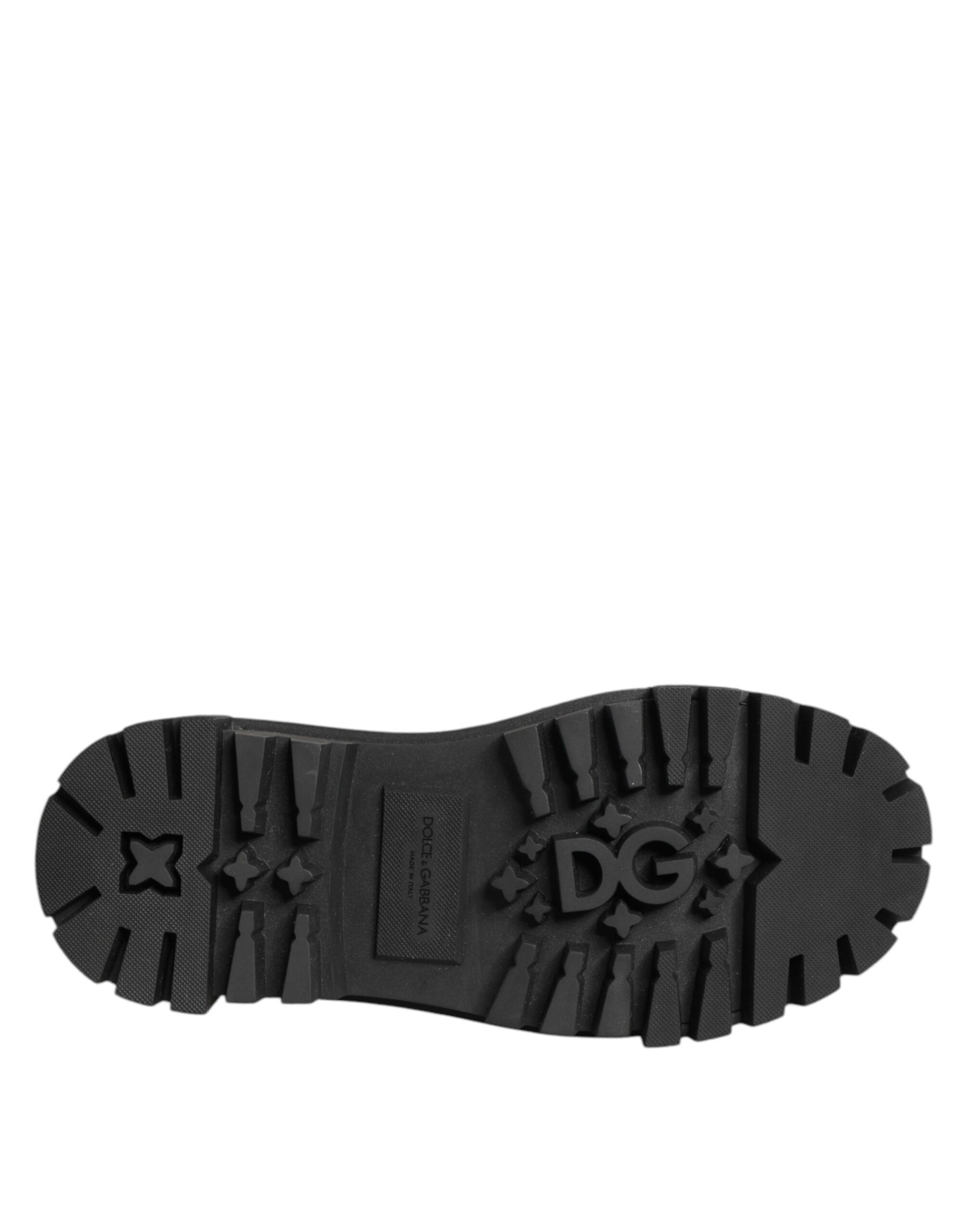 Dolce & Gabbana Black Leather Jeweled Crystals Derby Shoes Glam Steals