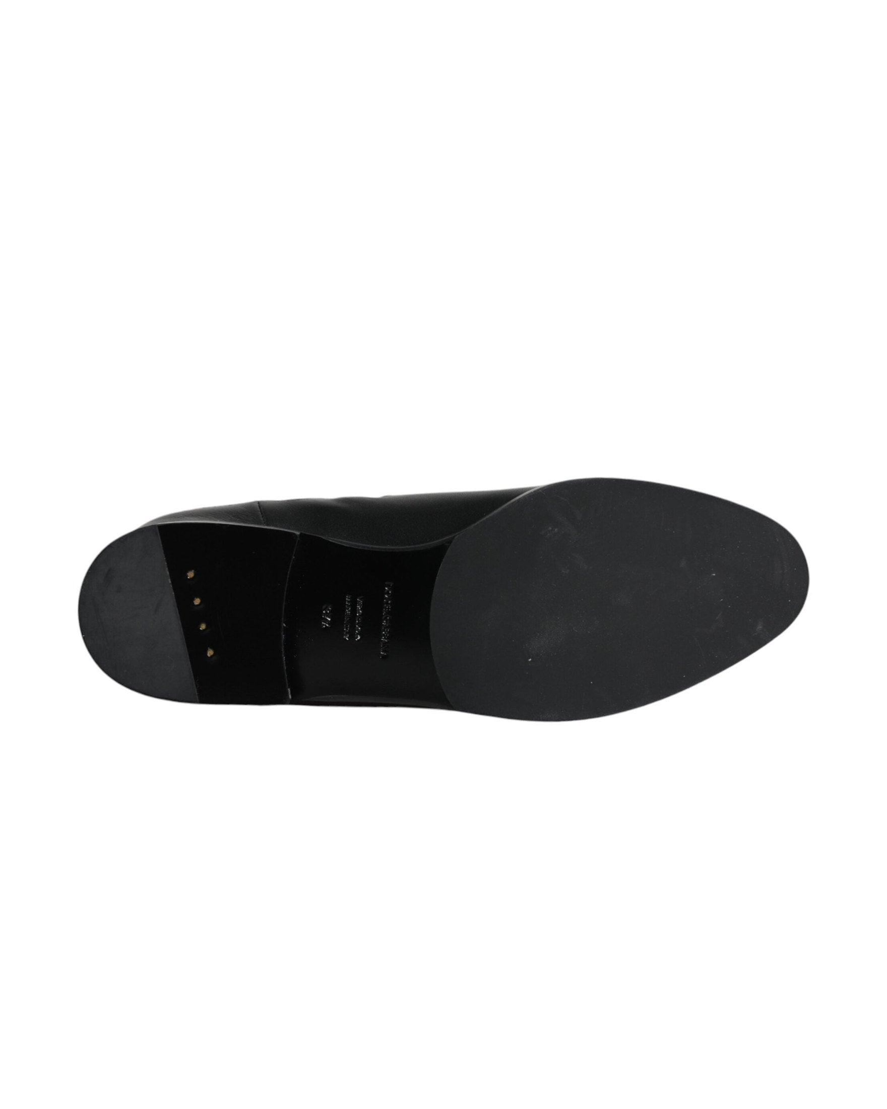 Dolce & Gabbana Black Leather Logo Mid Calf Boots Shoes Glam Steals