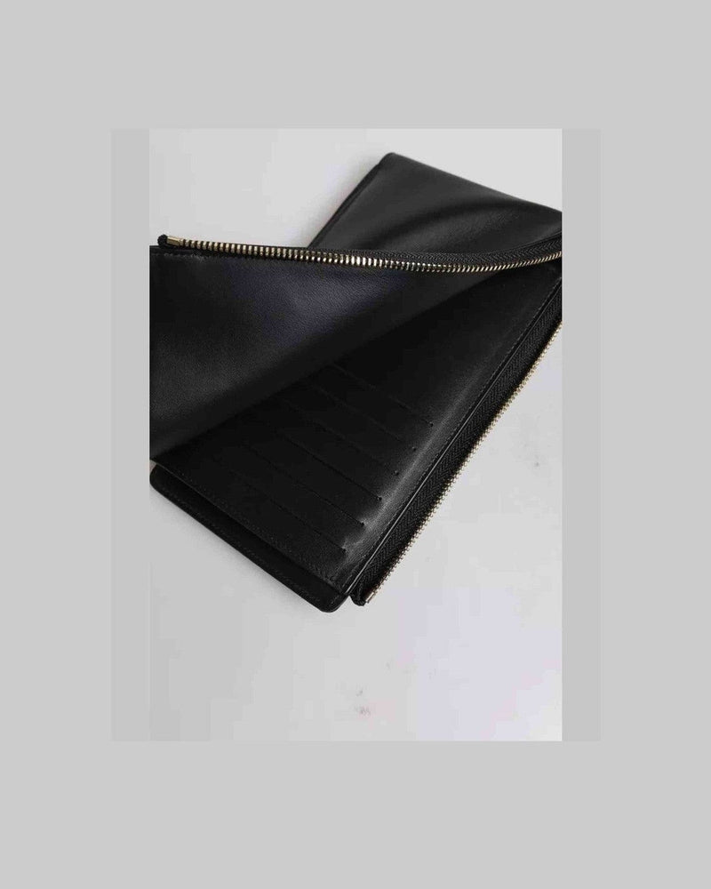 Dolce & Gabbana Leather Logo Plaque Neck Strap Card Coin Black Wallet Glam Steals