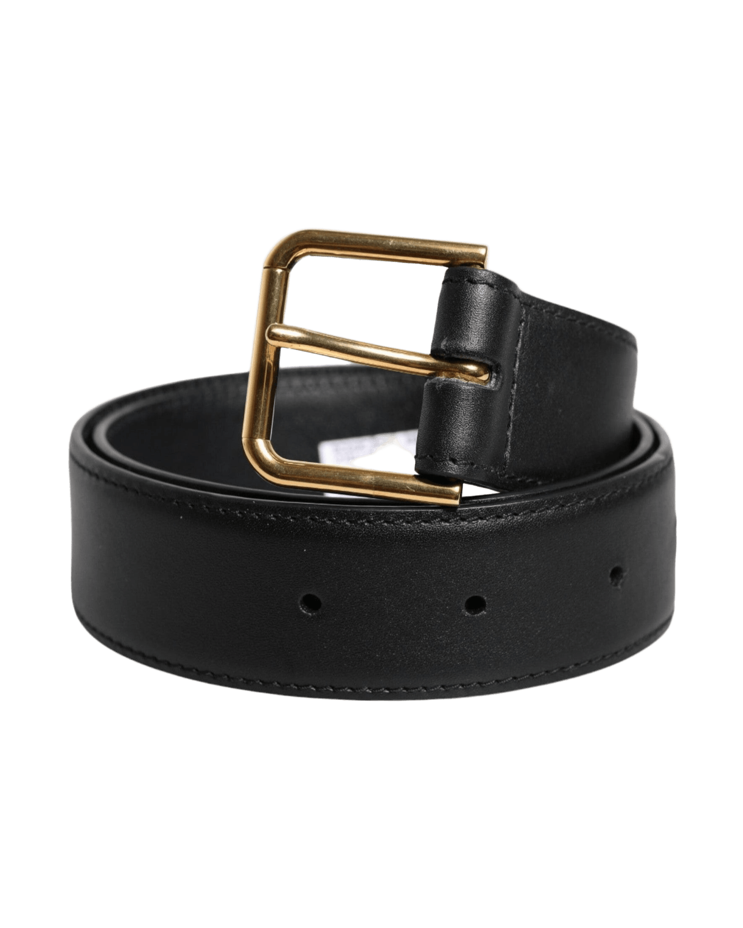 Dolce & Gabbana Black Leather Metal Buckle Classic Belt Glam Steals