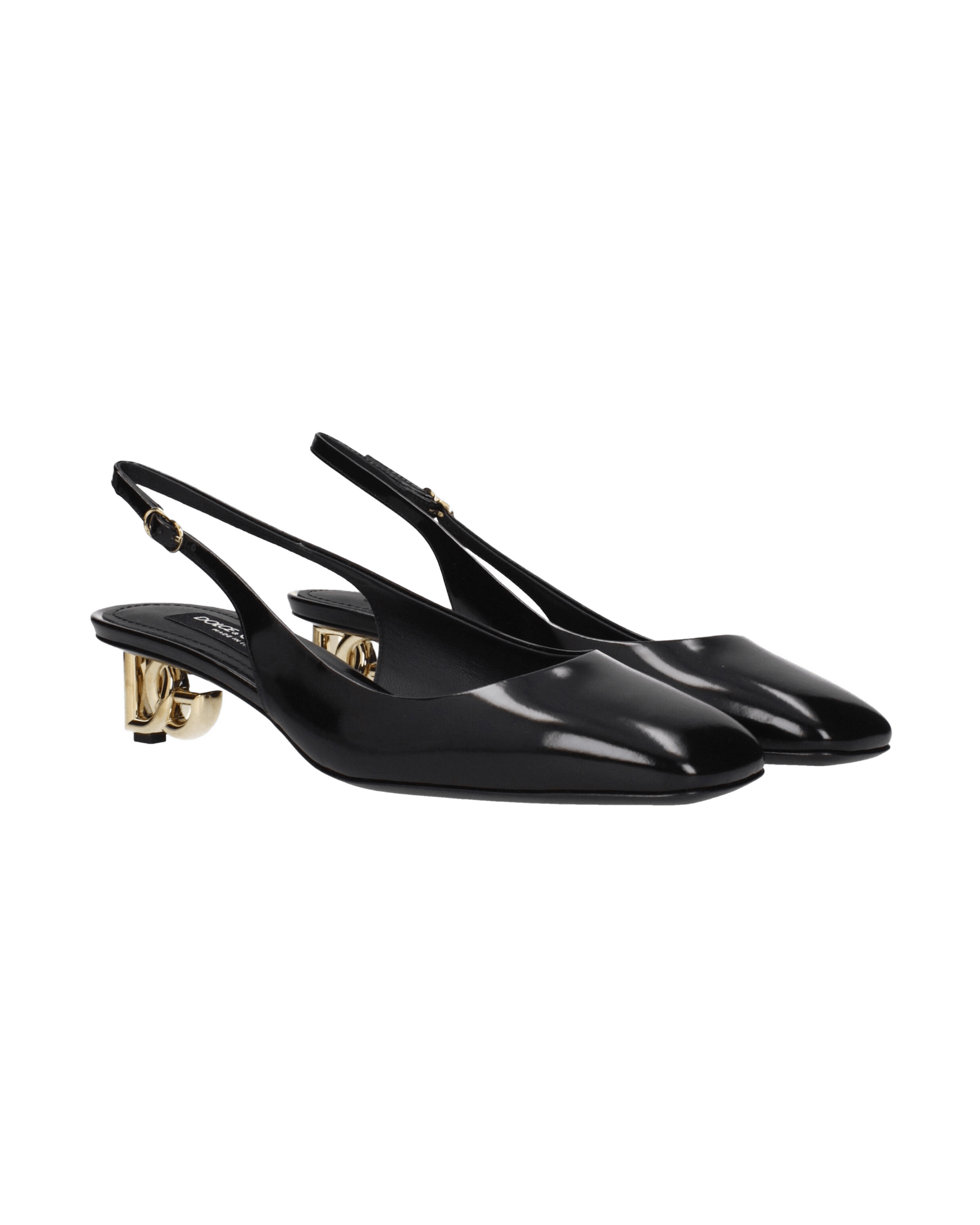 Dolce & Gabbana Black Leather Mid Heel Pumps Glam Steals