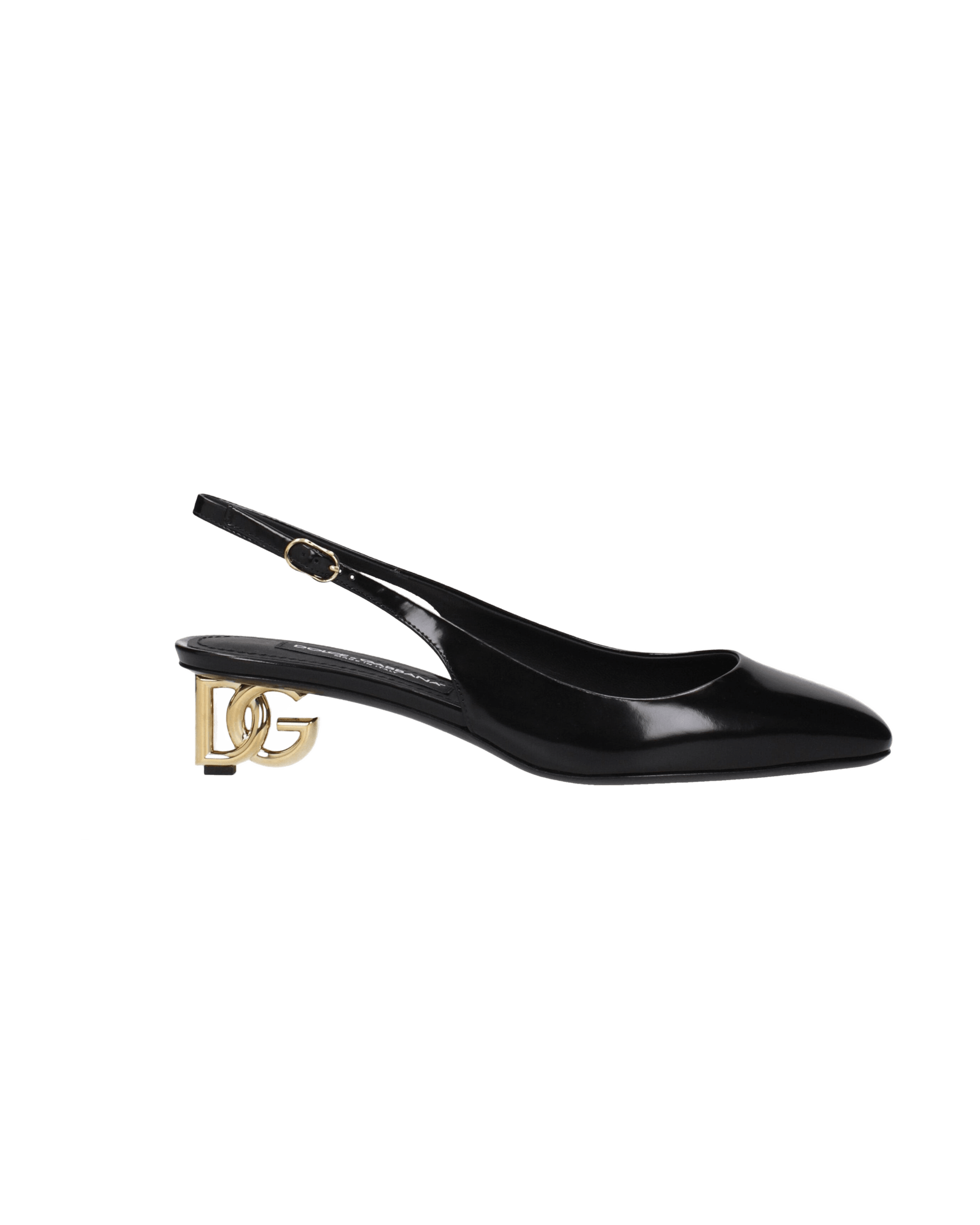 Dolce & Gabbana Black Leather Mid Heel Pumps Glam Steals