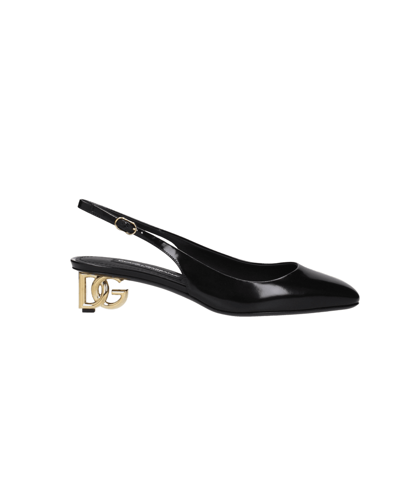 Dolce & Gabbana Black Leather Mid Heel Pumps Glam Steals