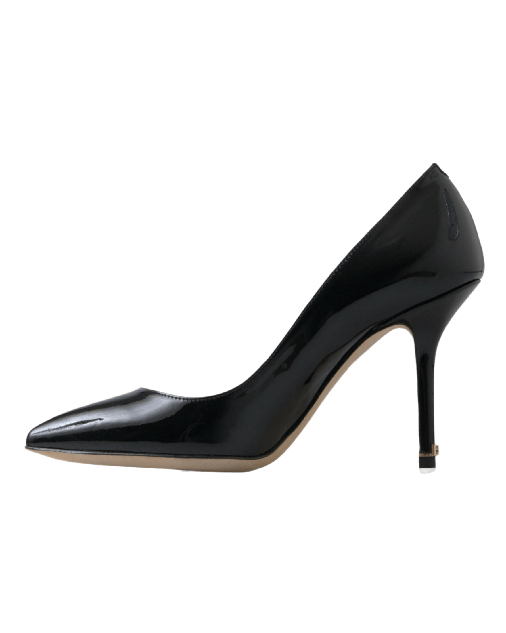 Dolce & Gabbana Black Leather Patent High Heels Pumps Shoes Glam Steals