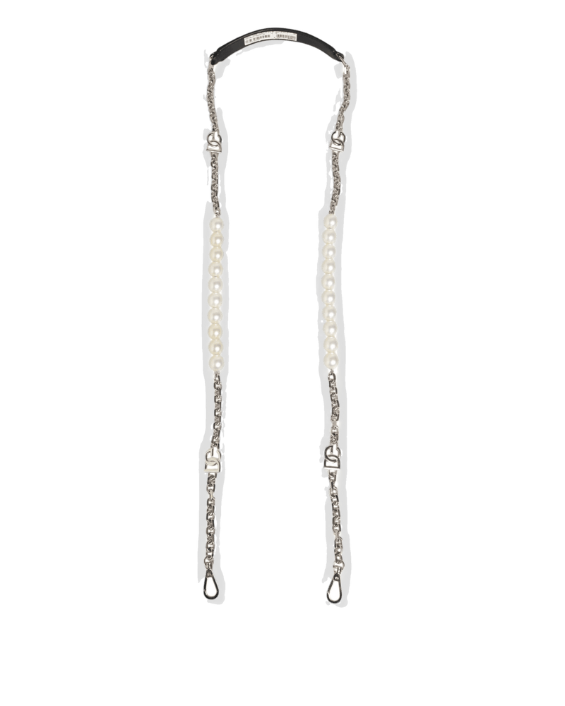 Dolce & Black Gabbana Leather Pearl Chain Bag Accessory Shoulder Strap Glam Steals