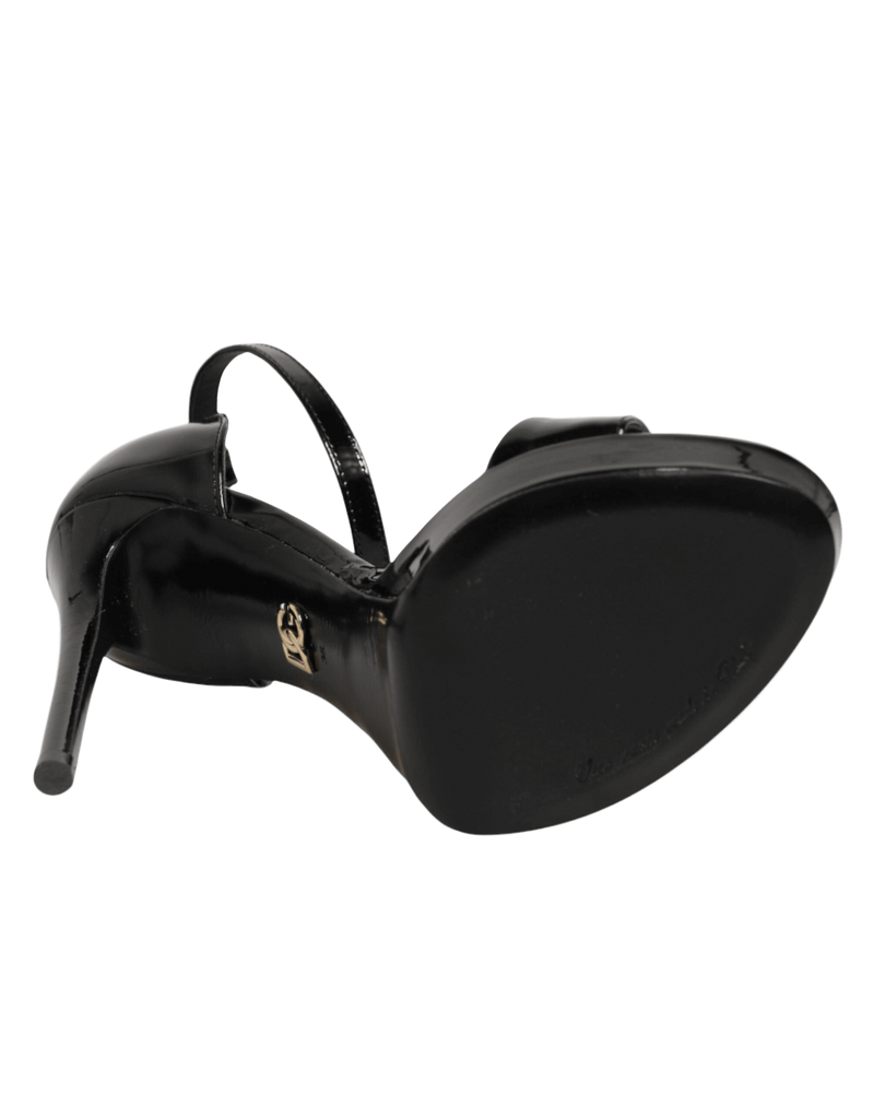 Dolce & Gabbana Black Leather Platform Keira Sandals Shoes Glam Steals