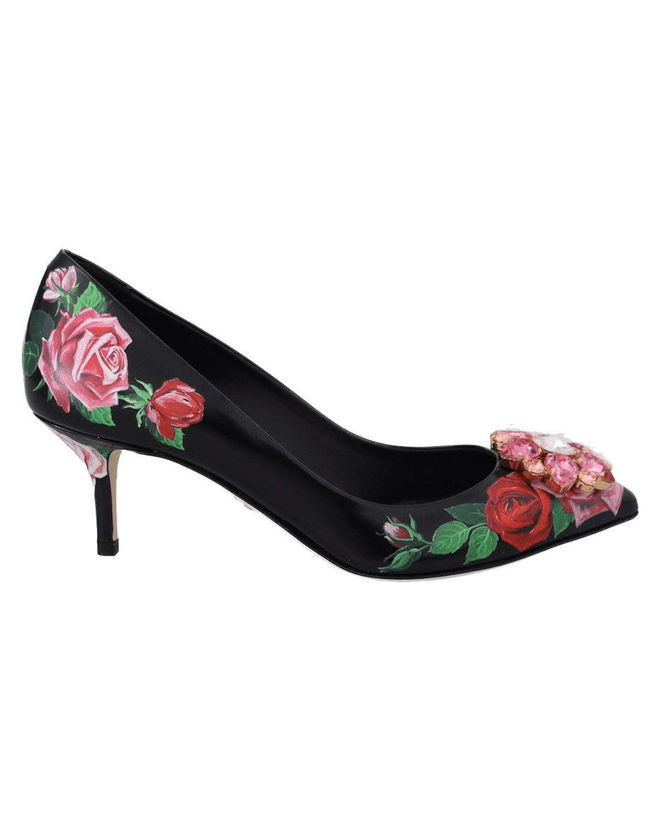 Dolce & Gabbana Black Leather Pump Heels
