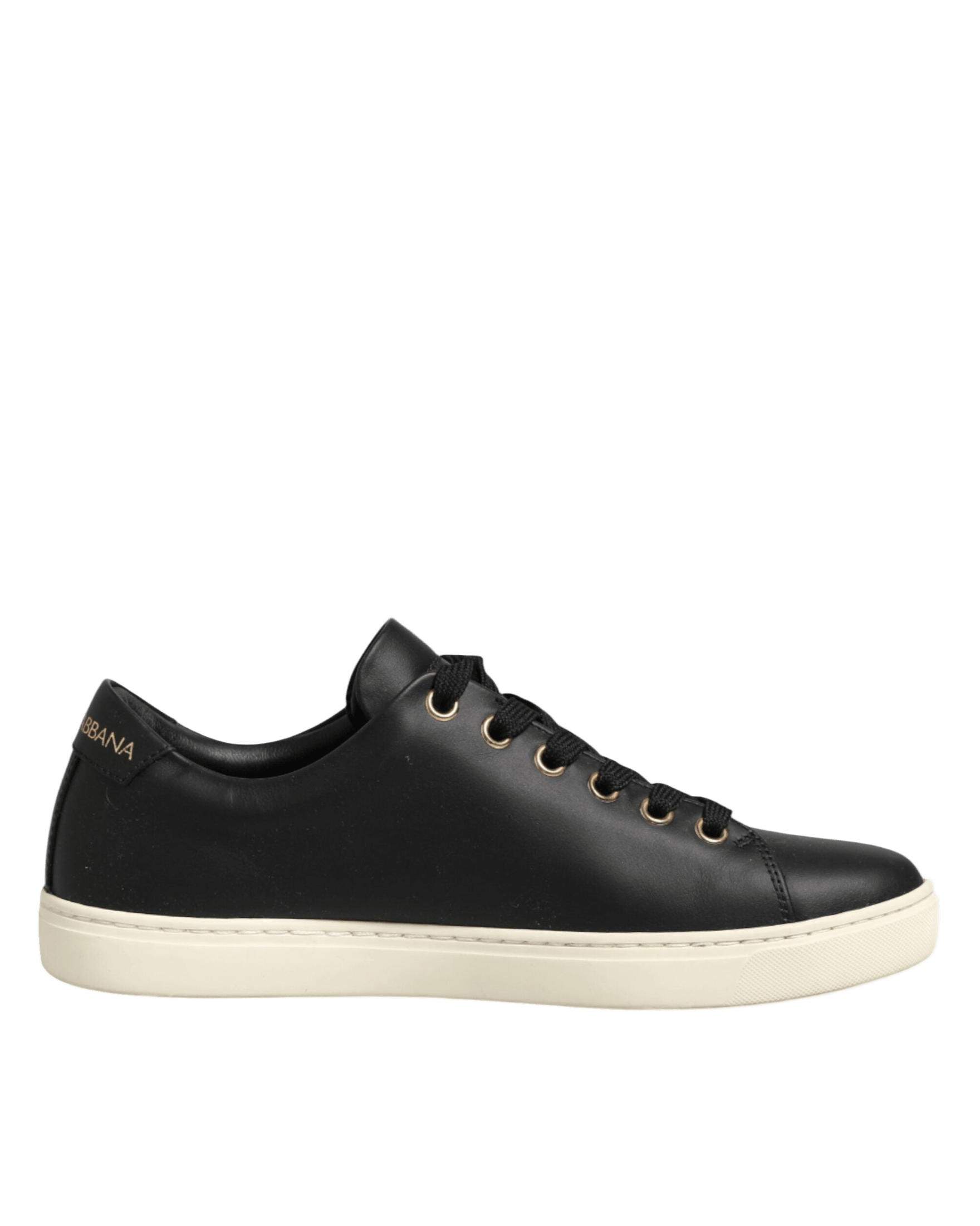 Dolce & Gabbana Black Leather Sacred Heart Sneakers Shoes Glam Steals