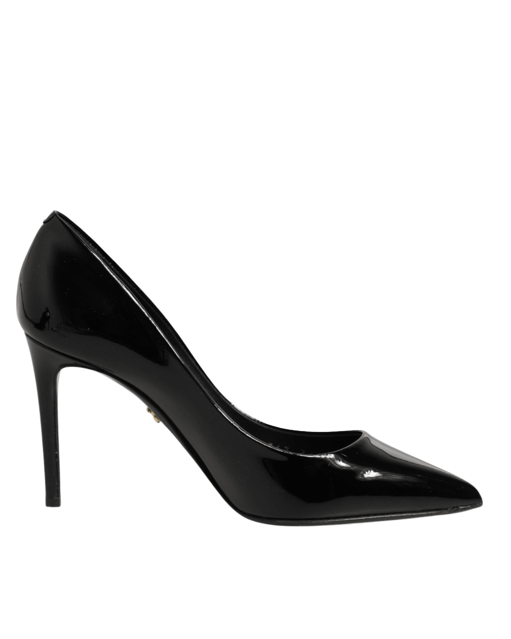 Dolce & Gabbana Black Leather Stiletto Heels Pumps Shoes Glam Steals