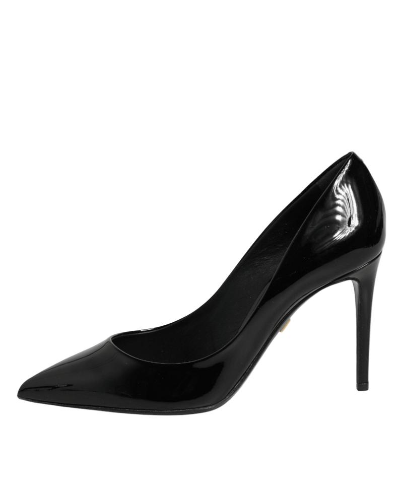Dolce & Gabbana Black Leather Stiletto Heels Pumps Shoes Glam Steals