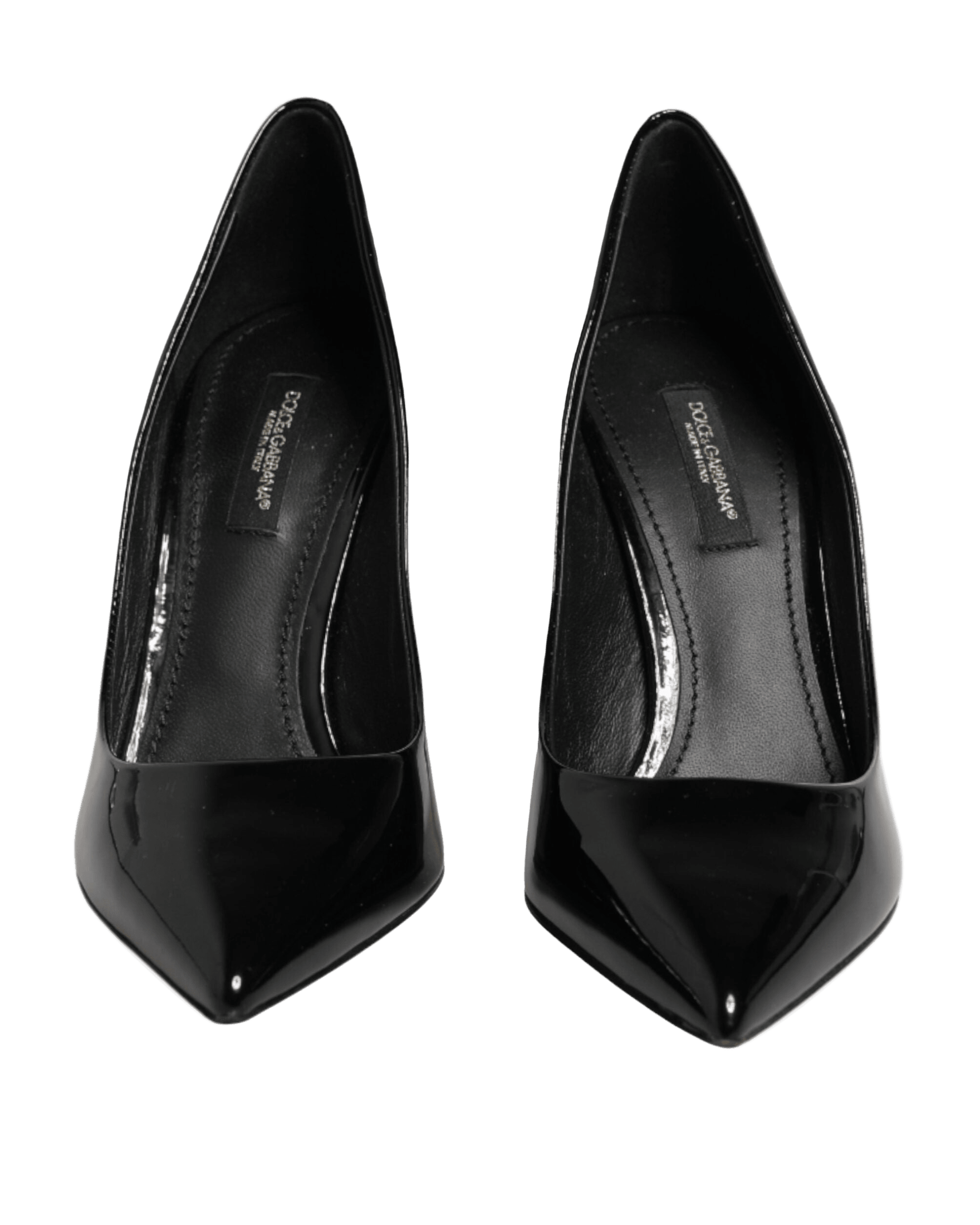 Dolce & Gabbana Black Leather Stiletto Heels Pumps Shoes Glam Steals