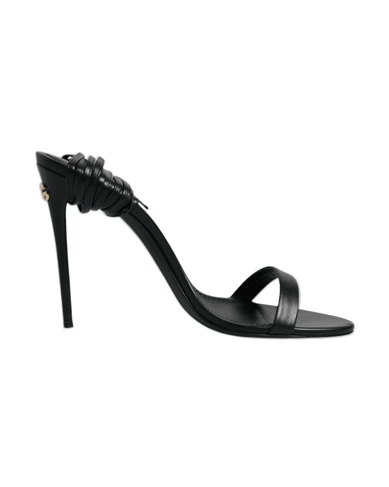 Dolce & Gabbana Black Leather Stiletto Heels Sandals Shoes Glam Steals