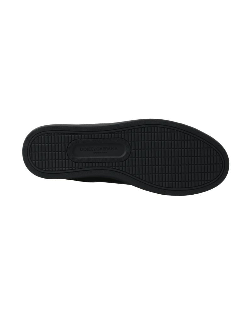 Dolce & Gabbana Black Leather and Gold Classic Sneakers Shoes Glam Steals