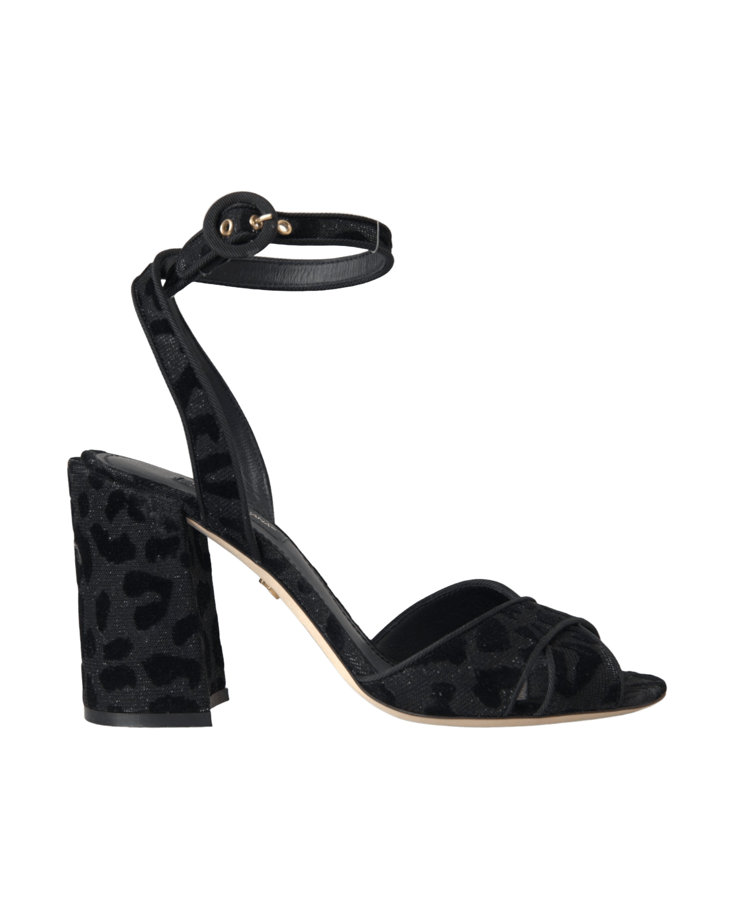 Dolce & Gabbana Black Leopard Suede Heels Sandals Shoes Glam Steals
