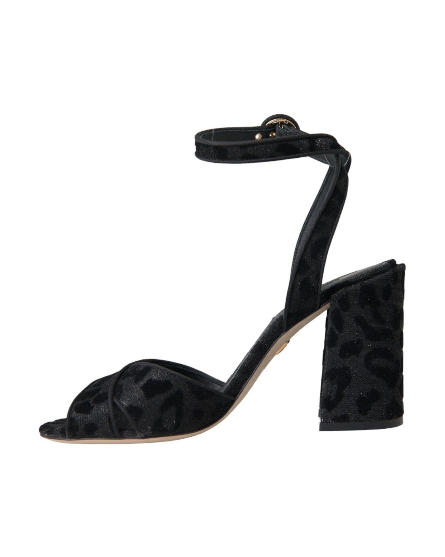 Dolce & Gabbana Black Leopard Suede Heels Sandals Shoes Glam Steals