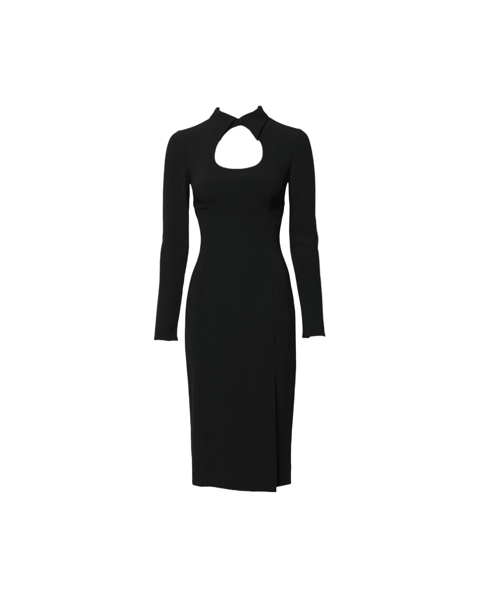 Dolce & Gabbana Black Long Sleeves Bodycon Sheath Midi Dress Glam Steals
