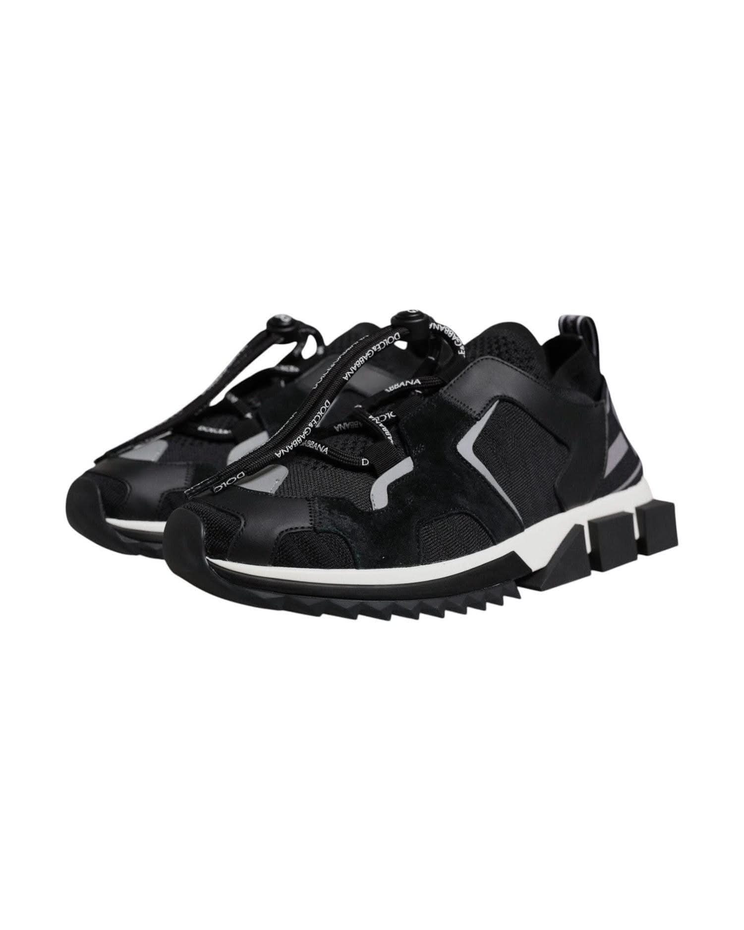 Dolce & Gabbana Black Mesh Sorrento Trekking Sneakers Shoes Sneakers