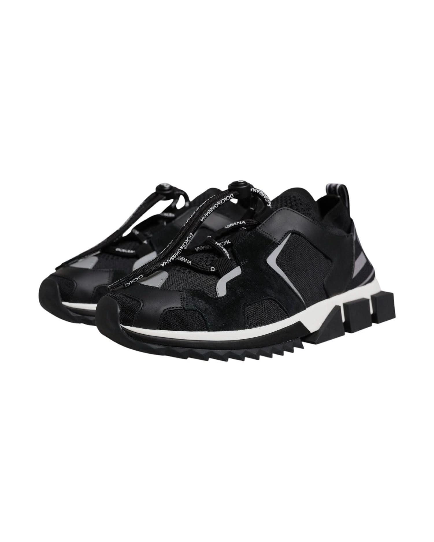 Dolce & Gabbana Black Mesh Sorrento Trekking Sneakers Shoes Sneakers