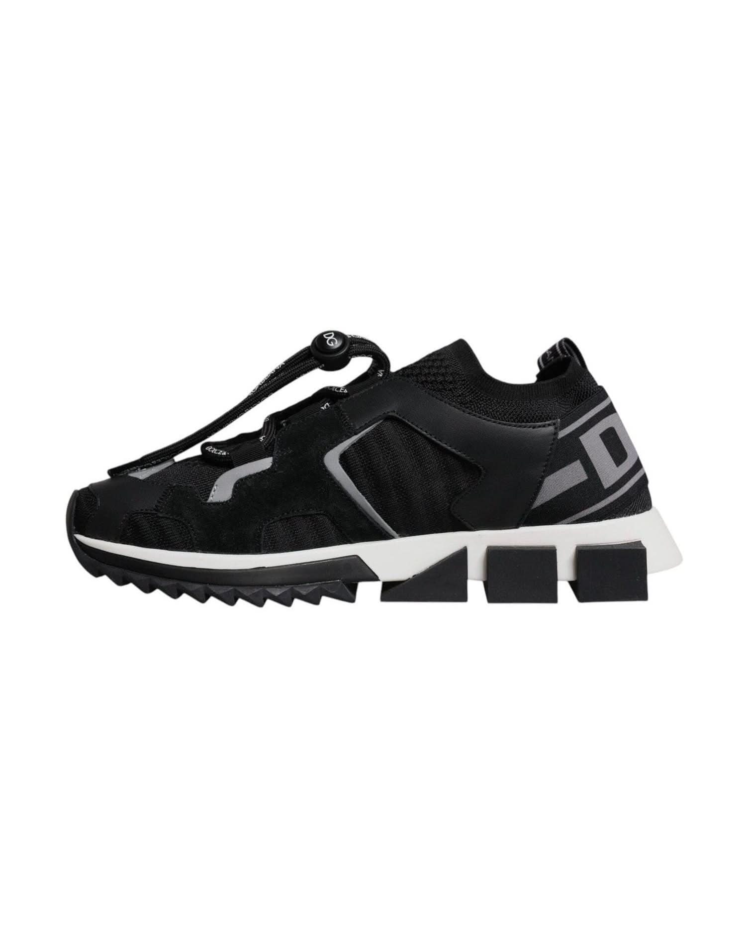 Dolce & Gabbana Black Mesh Sorrento Trekking Sneakers Shoes Sneakers