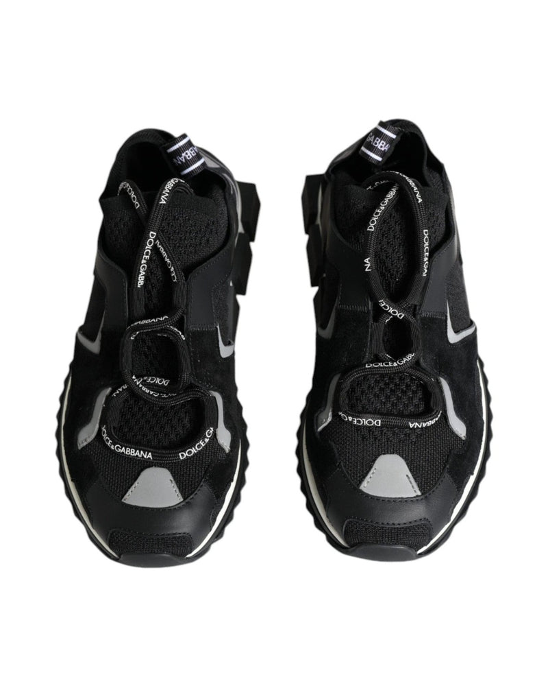 Dolce & Gabbana Black Mesh Sorrento Trekking Sneakers Shoes Glam Steals