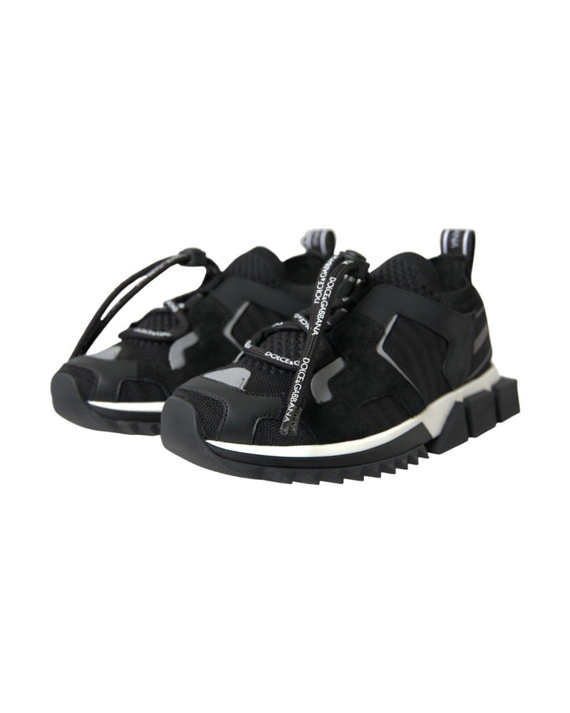 Dolce & Gabbana Black Mesh Sorrento Trekking Sneakers Shoes Glam Steals
