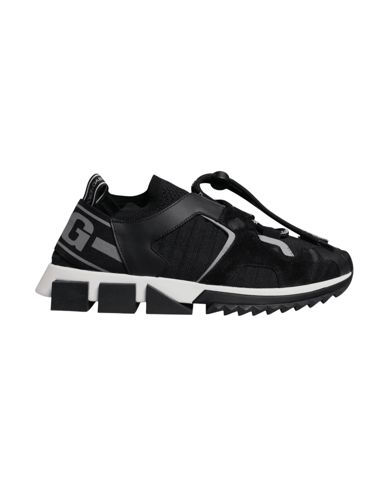 Dolce & Gabbana Black Mesh Sorrento Trekking Sneakers Shoes Glam Steals