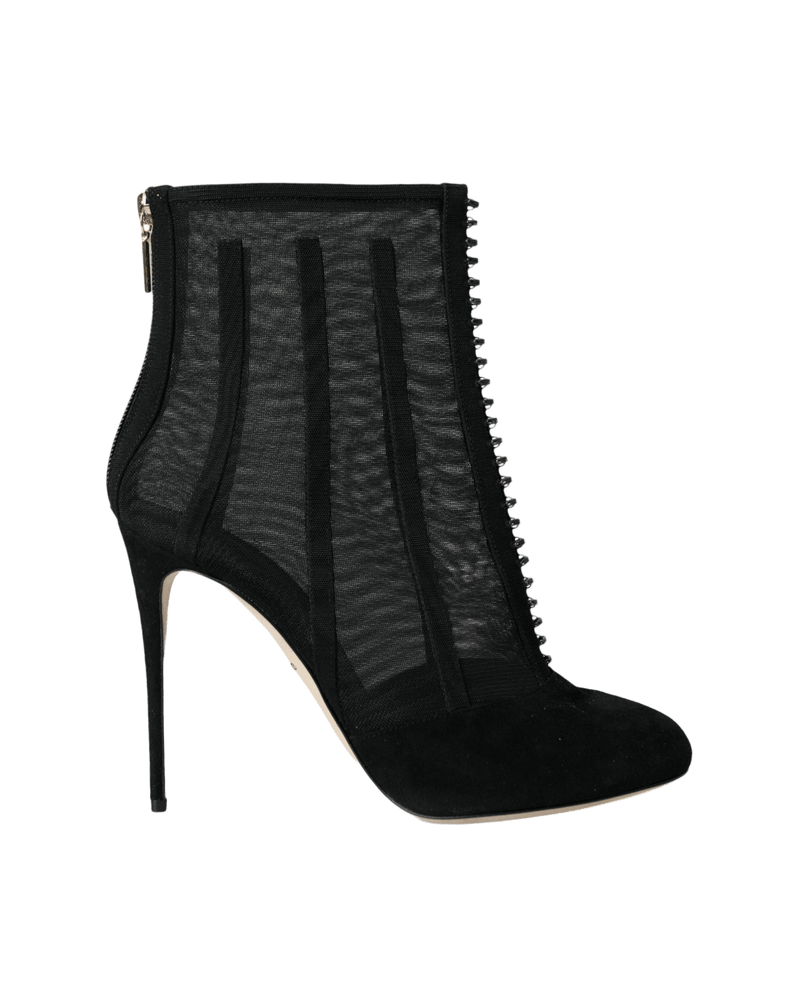 Dolce & Black Gabbana Mesh Stiletto Heels Ankle Boots Shoes Glam Steals