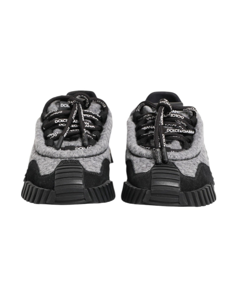 Dolce & Gabbana Black Gray Ns1 Low Top Sneakers Shoes Glam Steals