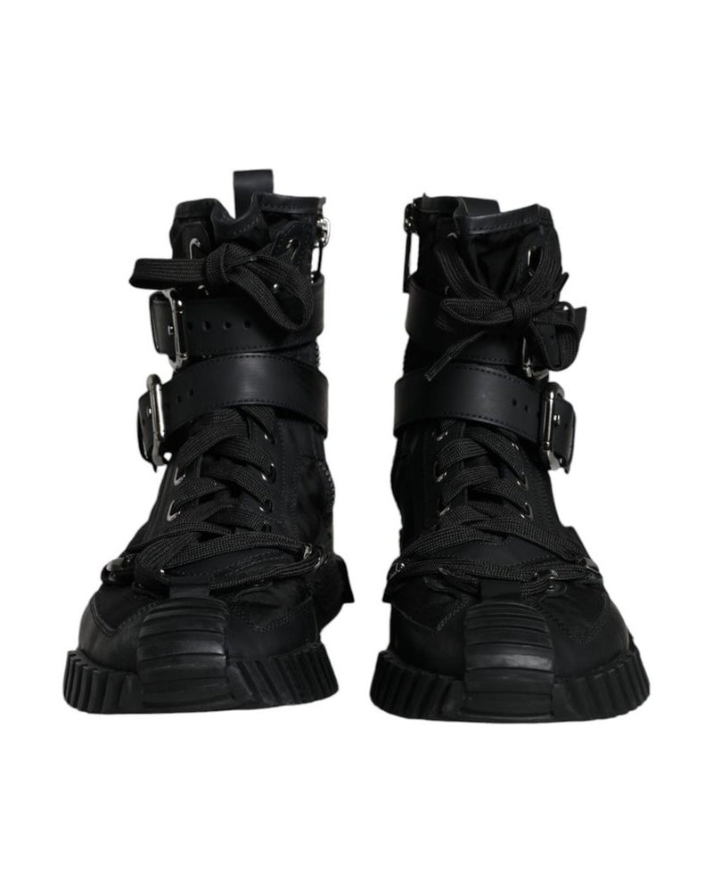 Dolce & Gabbana Black Nylon Lace Up Boots Glam Steals