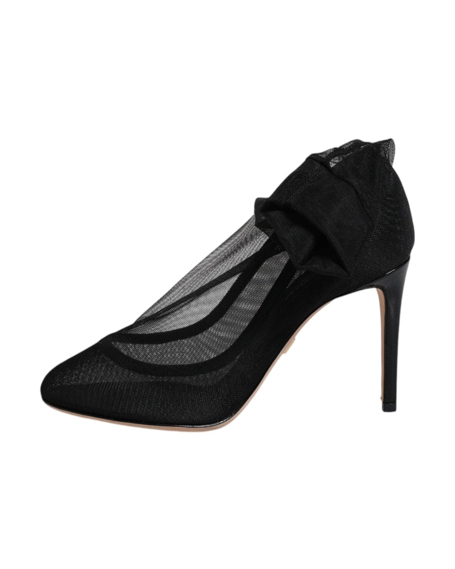 Dolce & Gabbana Black Nylon Mesh Sock Style Boots Shoes Boots
