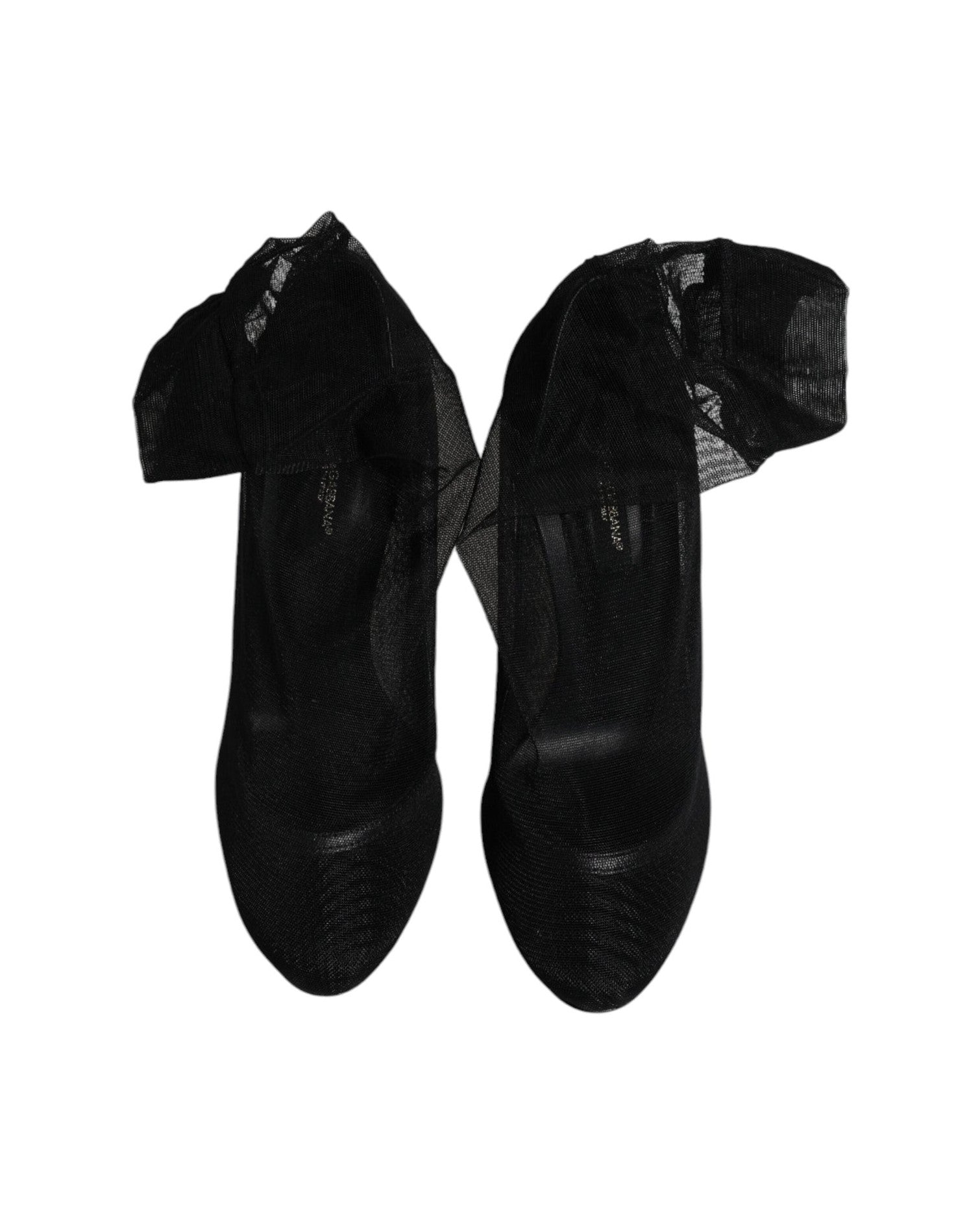 Dolce & Gabbana Black Nylon Mesh Sock Style Boots Shoes Boots