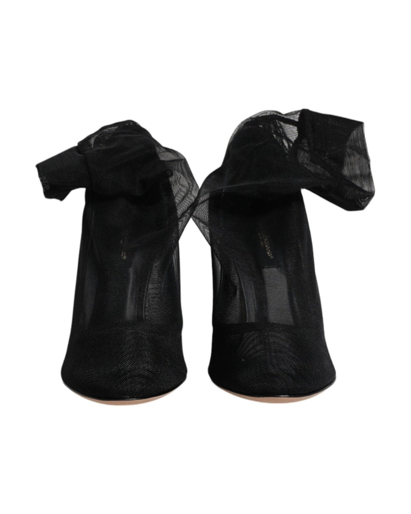 Dolce & Gabbana Black Nylon Mesh Sock Style Boots Shoes Glam Steals