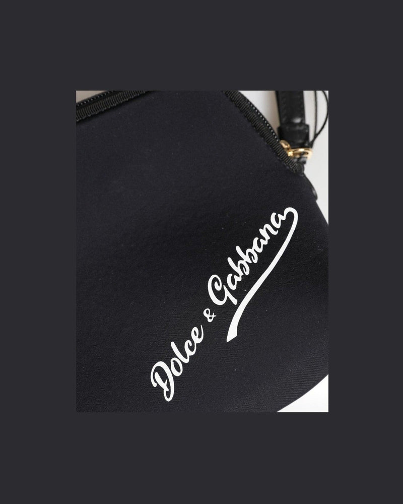 Dolce & Gabbana Black Nylon Solid Dg Logoprint Clutch Zip Borse Pouch Bag Glam Steals