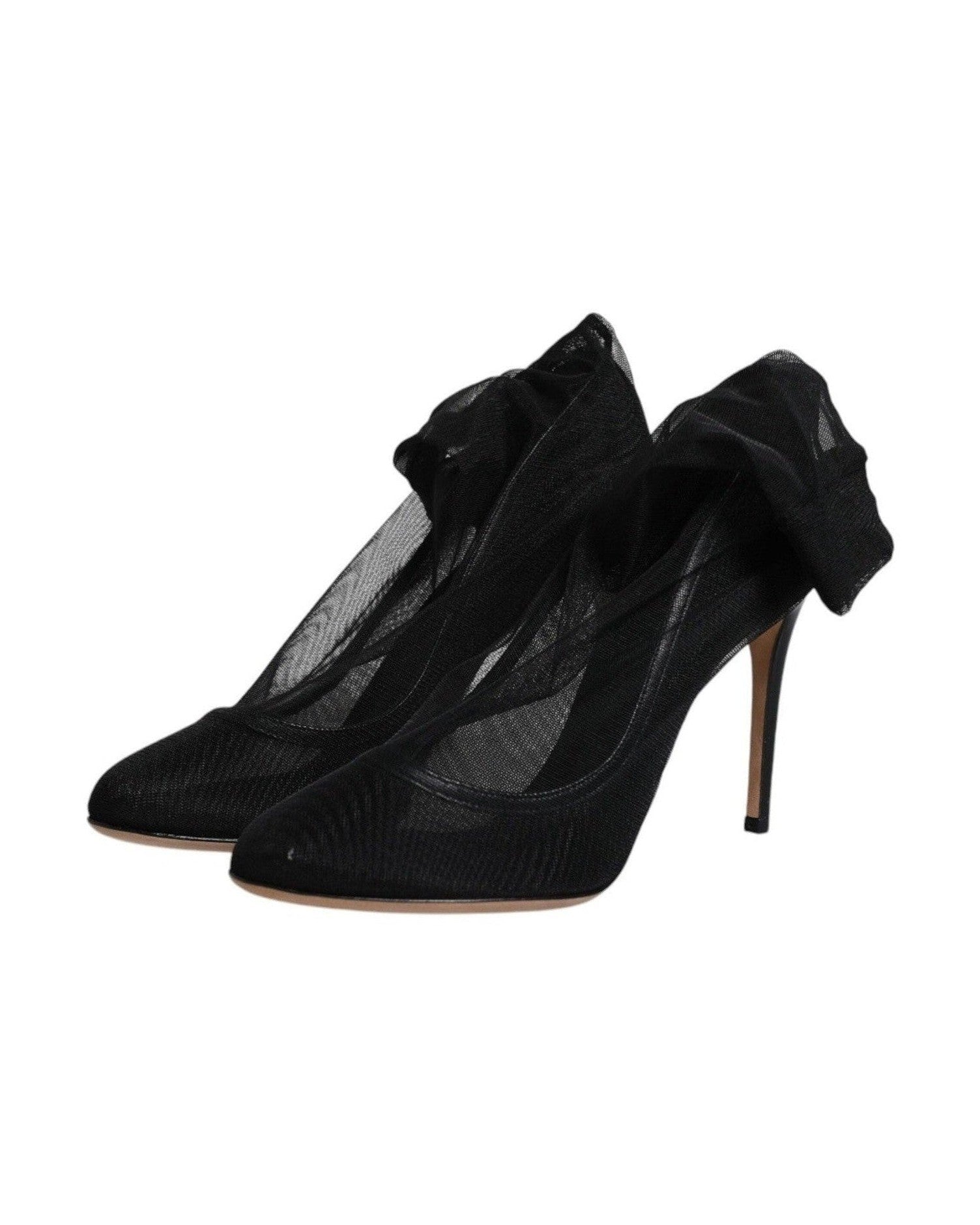 Dolce & Gabbana Black Nylon Stretch Mesh Sock Boots Shoes Glam Steals