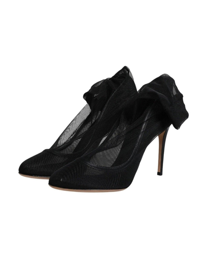 Dolce & Gabbana Black Nylon Stretch Mesh Sock Boots Shoes Glam Steals