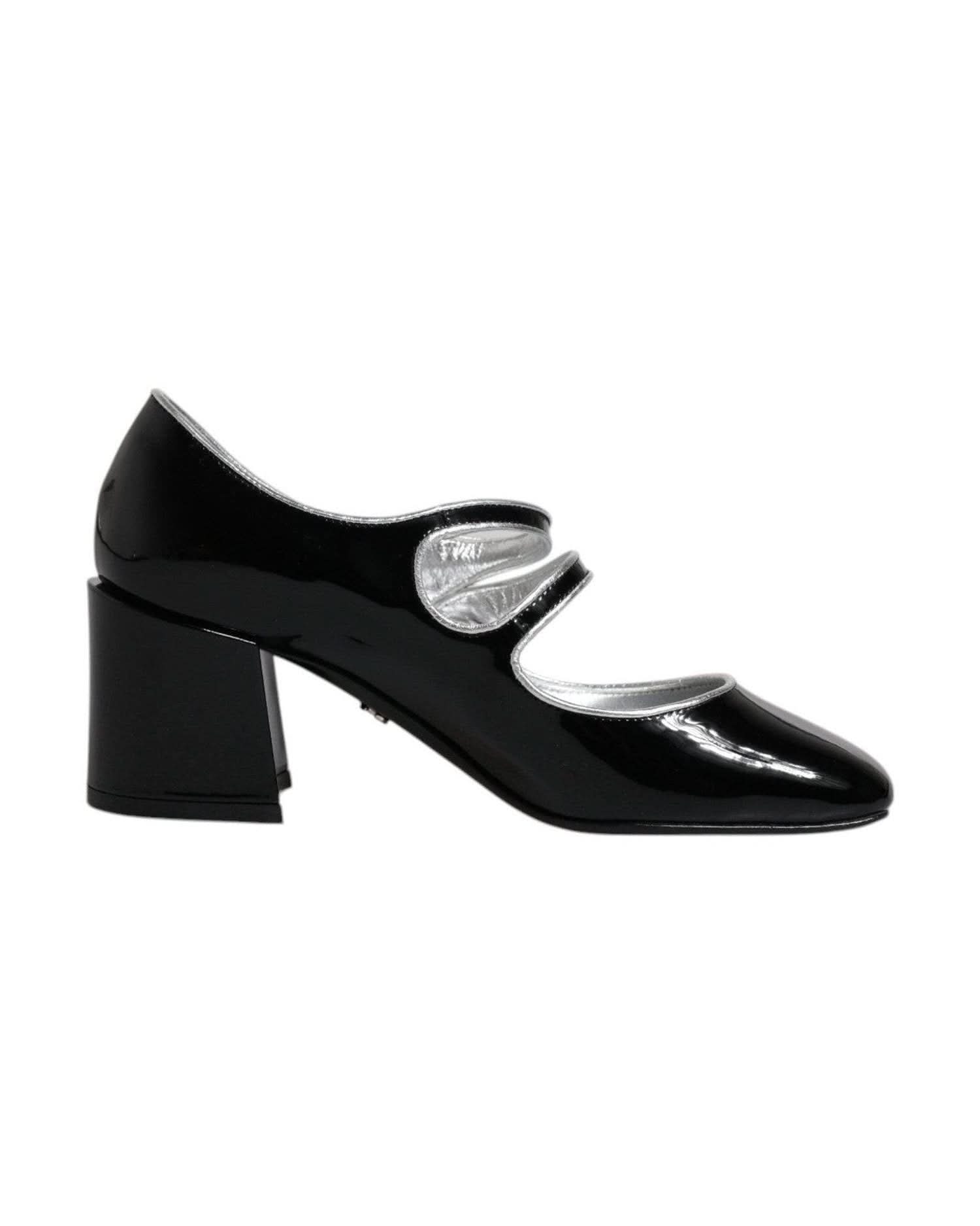 Dolce & Gabbana Black Patent Leather Crystal Mary Jane Pumps Shoes Heels