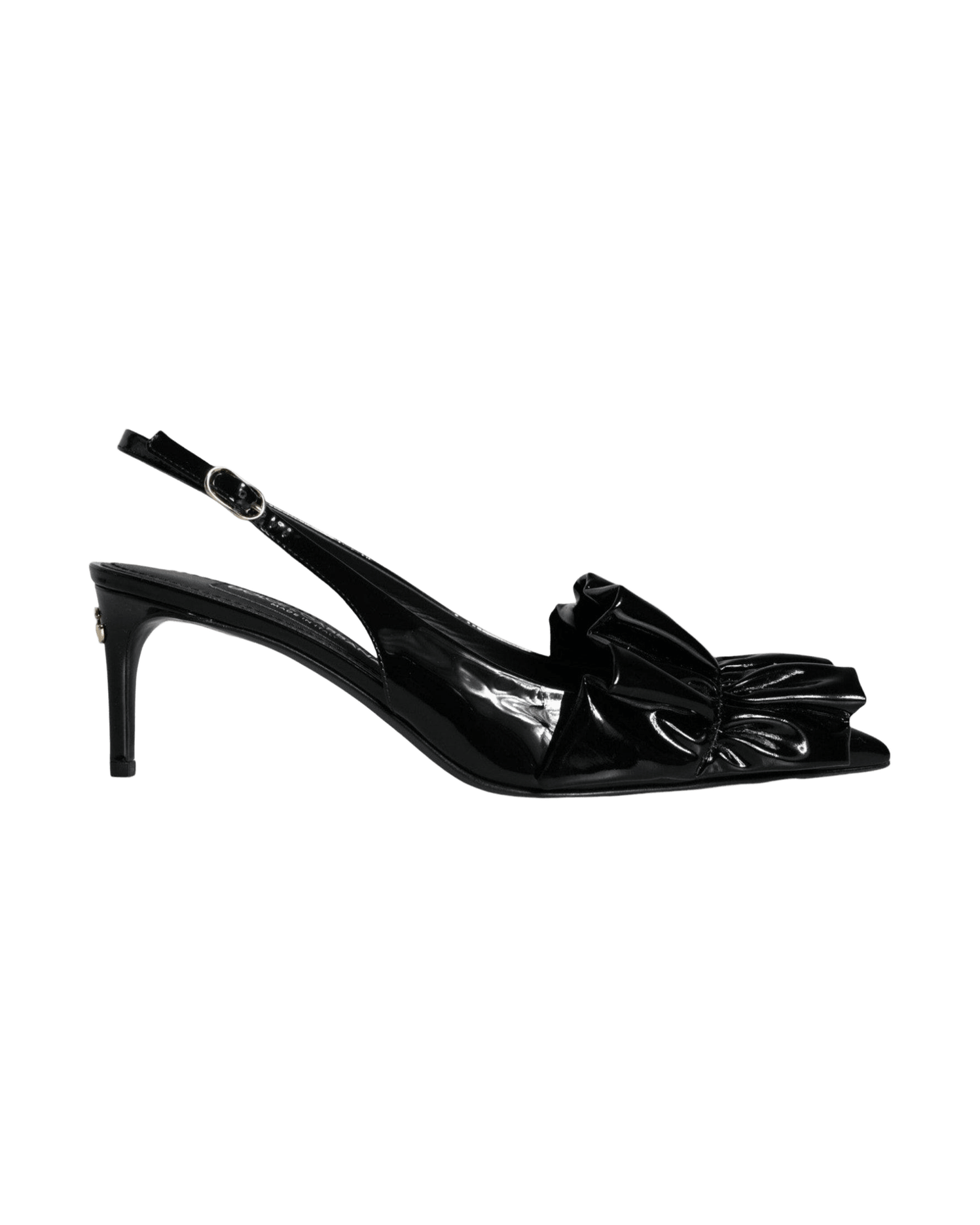 Dolce & Gabbana Black Patent Leather Heels Slingback Shoes Glam Steals