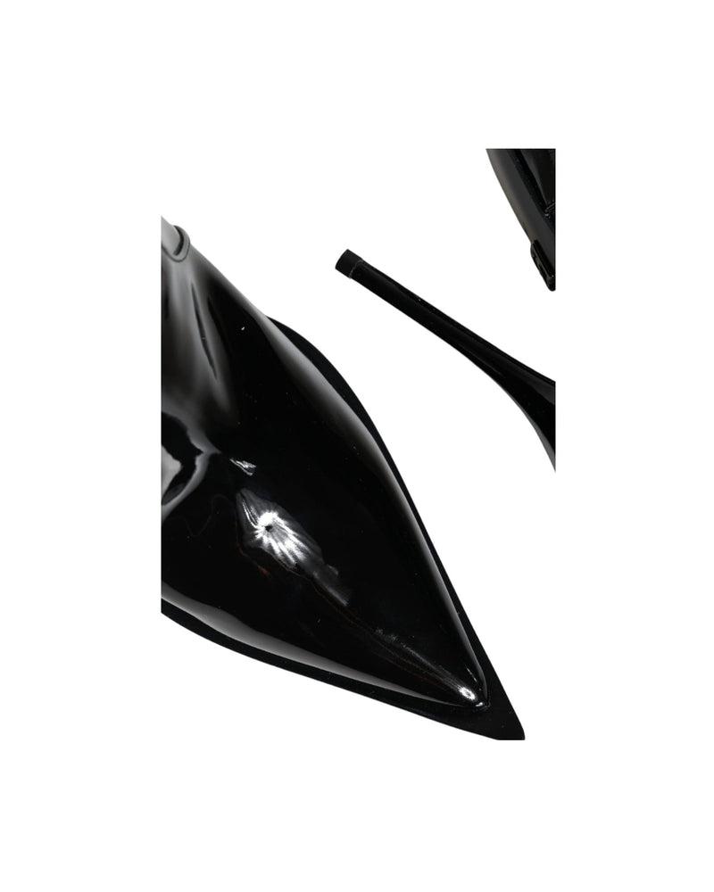 Dolce & Gabbana Black Patent Leather Pointed Ankle Boots Shoes Glam Steals