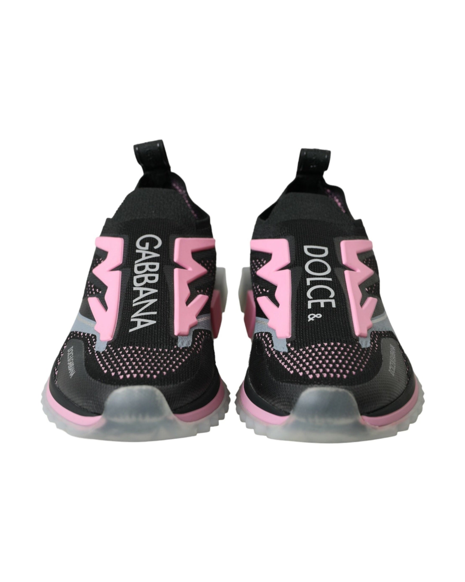 Dolce & Gabbana Black Pink Slip On Sorrento Sneakers Shoes Glam Steals