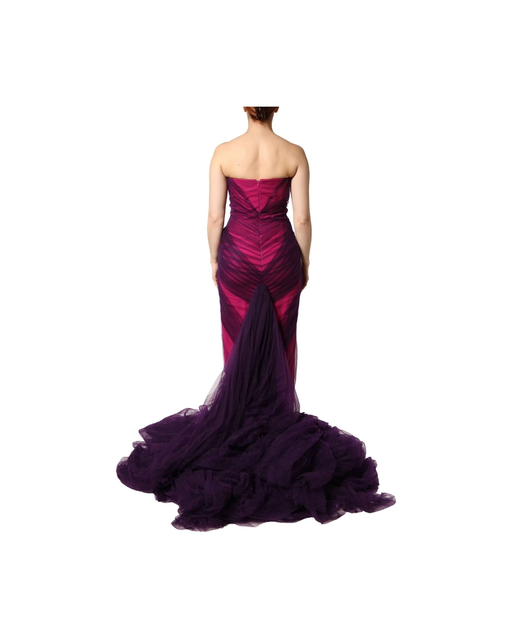 Dolce & Gabbana Black Pink Strapless Sheath Mermaid Dress 