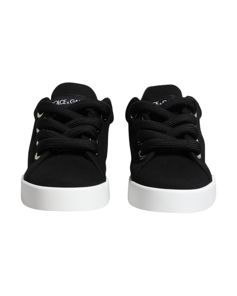 Dolce & Gabbana Black Portofino Low Top Sneakers Shoes Sneakers
