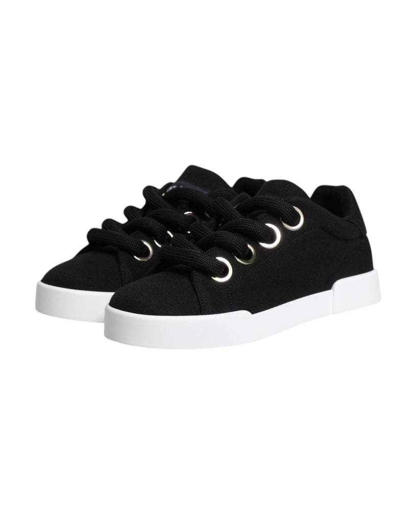 Dolce & Gabbana Black Portofino Low Top Sneakers Shoes Glam Steals